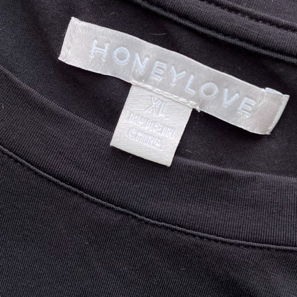 Honeylove BlissWear Long Sleeve Top Mesh Soft Breathable High-Low Women XL Black - Picture 11 of 12